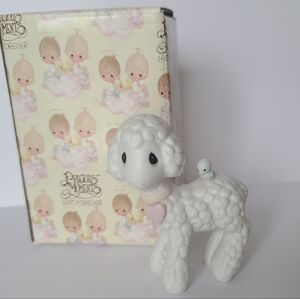 Vintage 80s Precious Moments Animal Sheep Lamb Collectible Porcelain Figurine